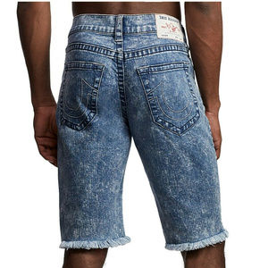 True Religion Men's Ricky Straight Stretch Denim Jean Shorts in Sapphire Bolt